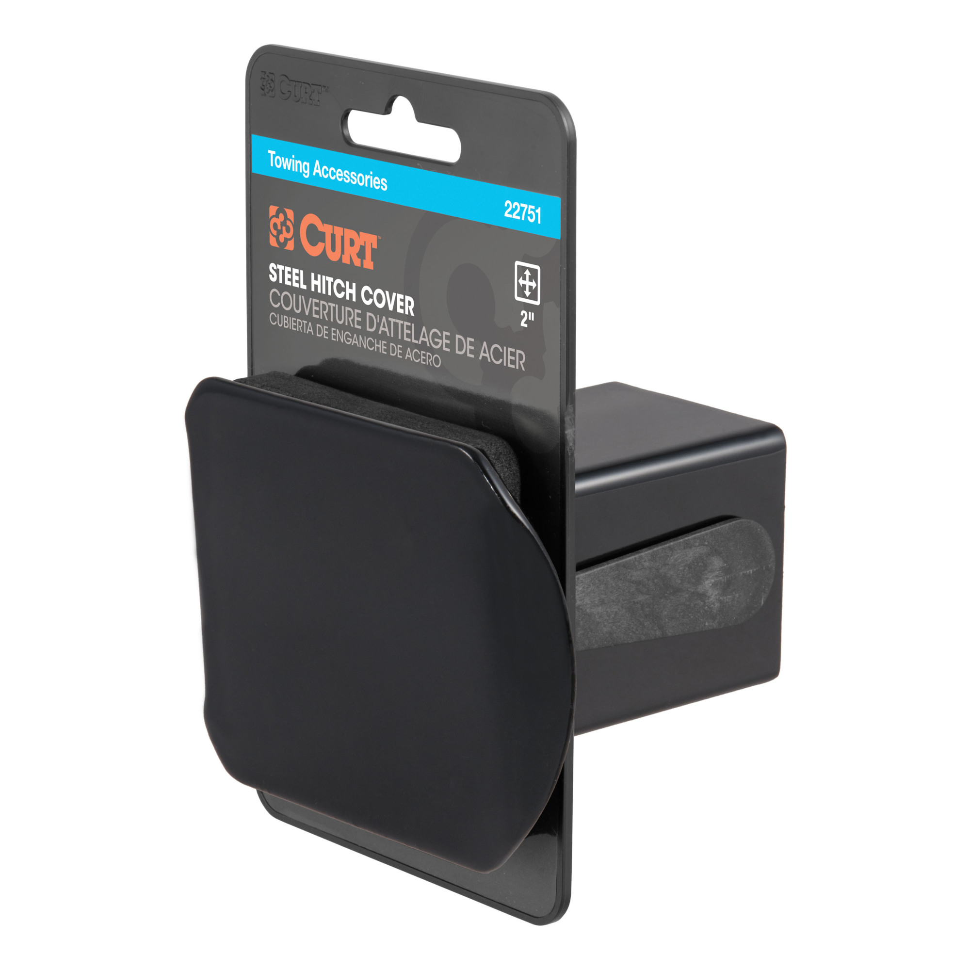 Curt Manufacturing Trailer Hitch Cover — Black Steel, Fits 2in. Receiver, Model# 22751